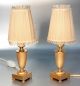 A Pair Of Sciolari Gilt Table Lamps Silk Shades Hollywood Regency Style 1950s Mid-Century Modernism photo 7