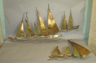 Pair Of Matching Curtis Jere Boats As Wall Sculptures C.  1970s photo