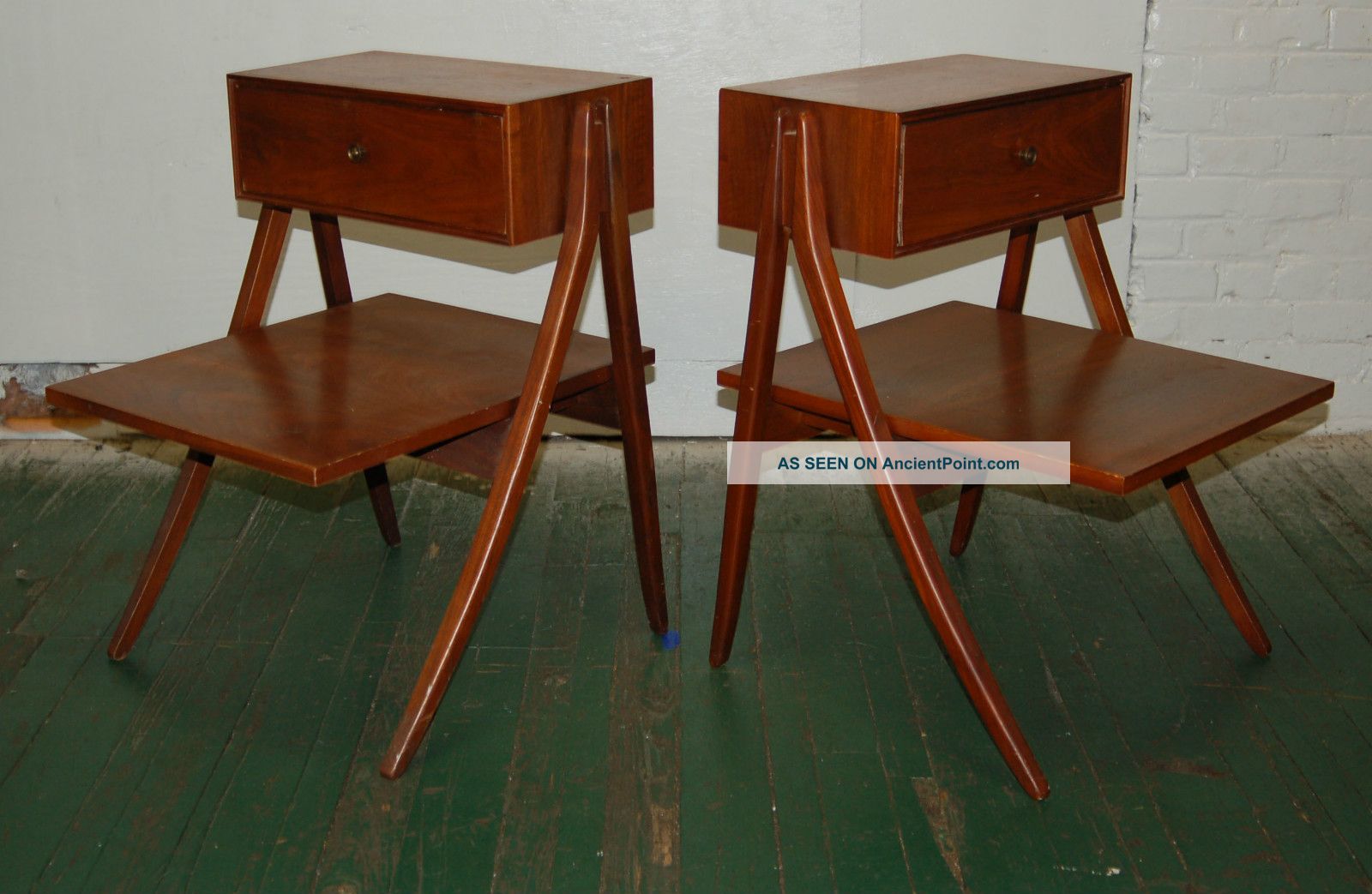 Pair Kip Stewart / Stewart Macdougal Drexel Stands Midcentury Mcm Knoll Eames Mid-Century Modernism photo