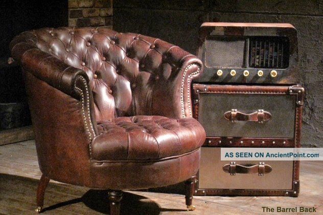 Barrel Back Leather Chair Mid-Century Modernism photo