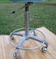Cool Adjustable Seat Mid Century Modern Industrial /dental Stool On Wheels Mid-Century Modernism photo 3