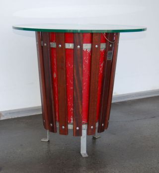 Glass Top Industrial Table Vintage Jean Prouve Best Eames Knoll photo