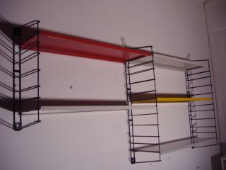 Tomado Double Bookshelf 5 Shelves Orange White Gray And Yellow Rietveld Era photo