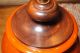 Mid Century Modern Chinese Signed Terracote Porcelain Ceramic Walnut Brass Lamp Mid-Century Modernism photo 3