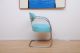Kem Weber Art Deco Side Chair Tubular Chrome Plated Steel Blue Naugahyde Mid-Century Modernism photo 1