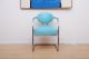 Kem Weber Art Deco Side Chair Tubular Chrome Plated Steel Blue Naugahyde Mid-Century Modernism photo 2