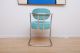 Kem Weber Art Deco Side Chair Tubular Chrome Plated Steel Blue Naugahyde Mid-Century Modernism photo 4
