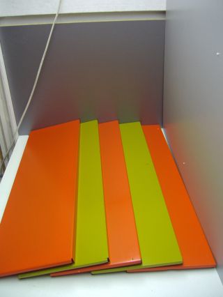Tomado Double Bookshelf 5 Shelves Orange And Ocher (olive) 51.  2 X 26.  4 