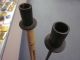 Umanoff For Raymor Large Four Arm Iron + Rattan Candlestick Vases photo 3