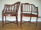 Pair Of Antique Faux Bamboo Chairs Chinese Chippendale Directoire 1900-1950 photo 3