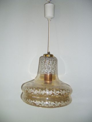 German 1960´s Glass Pendant Ceiling Lamp photo