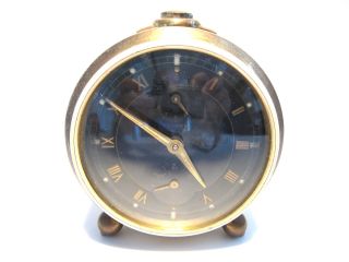 Junghans Germany Vintage Alarm Clock30s 40s Trivox Silent - Tic Germany Roman Chic photo