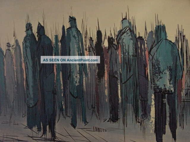 Modernist Abstract Mid Century Signed Litho Garling Mid-Century Modernism photo