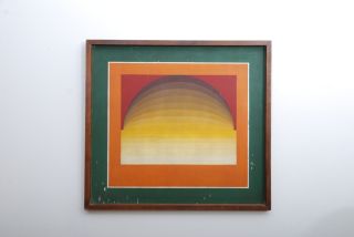 Latin America Optical Art Graphic Design Art Oil In Plywood,  Unsigned photo