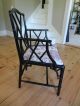 Vintage Refurbished Midcentury Chinese Chippendale Chair Asian Toile Fabric Post-1950 photo 1
