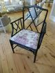 Vintage Refurbished Midcentury Chinese Chippendale Chair Asian Toile Fabric Post-1950 photo 6