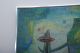 Latin American Abstract Surrealist Painting Signed Drejel 73 Mid-Century Modernism photo 4