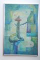 Latin American Abstract Surrealist Painting Signed Drejel 73 Mid-Century Modernism photo 6