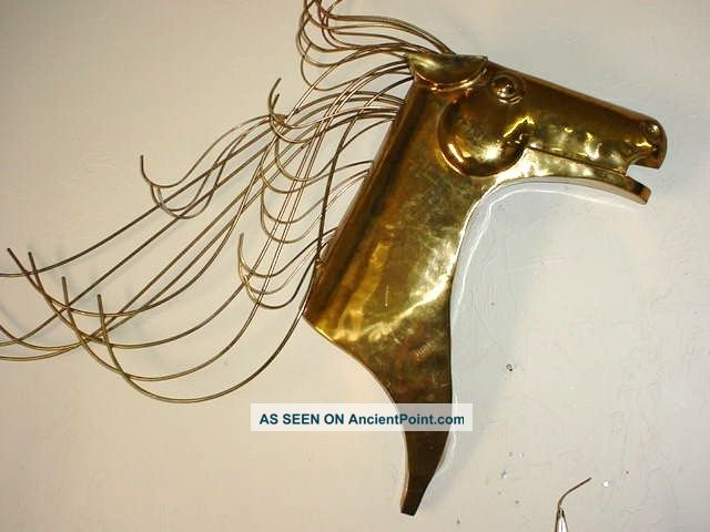 Rare C.  Jere Signed Large Horse Brass Sculpture Modern Mid-Century Modernism photo