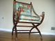 Fine Faux Bamboo Campaign Chair X Base Directoire Curule 1900-1950 photo 6
