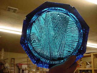 Mid Century Italian Glass Blue Large Bowl Ashtray photo