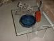 Mid Century Italian Glass Blue Large Bowl Ashtray Mid-Century Modernism photo 2