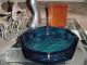 Mid Century Italian Glass Blue Large Bowl Ashtray Mid-Century Modernism photo 8