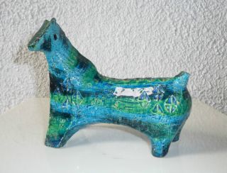 1960s Aldo Londi Bitossi Raymor Figural Horse Pony Pottery Sculpture Rimini Blu photo