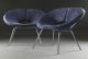 Pair Of Swedish Lounge Chairs With Sculpted Metal Frames Midcentury Mcm Post-1950 photo 1