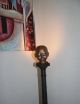 Antiques Metal And Copper Devil Folk Art Doll Head Lamp Sculpture Lantern Mid-Century Modernism photo 5