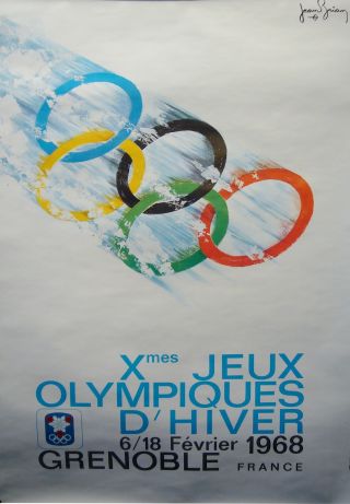 1968 Winter Olympics Poster,  Grenoble - Loops,  Great photo