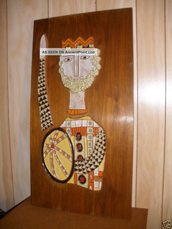 Harris G Strong Ceramic Tile Plaque Israeli King Plaque Mid-Century Modernism photo