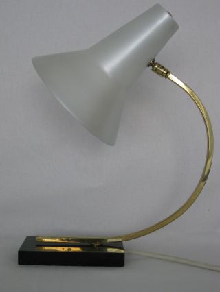 Table Lamp 1950s Brass Stem & Granite Base Mid Century Italy/austria Stilnovo photo