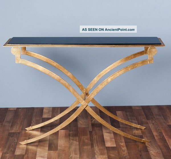 Awesome Iron & Black Granite Top Console Table,  53  Wide. Mid-Century Modernism photo