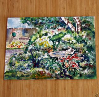 Antique Midcentury Modern Artist Mildred S.  Goldman Watercolor Painting photo