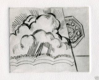 Ooak Antique Midcentury Modern Pafa Artist Mildred Goldman Etching Art photo