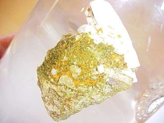 Antique Gold Quartz Rock In Lucite Heavy 24kt Natural photo