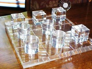 Cool Van Teal Tic Tac Toe Lucite Sculpture Game Jere Era Large Pieces photo
