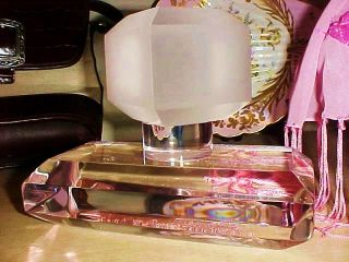 Gorgous Pink Huge Perfume Van Teal Era Lucite Sculpture photo