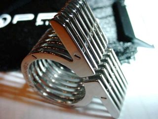 Modernist Italian Designer Stainless Heavy Ring Unisex photo