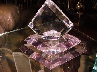 Lucite Sculpture Huge Pink Perfume Bottle Van Teal Orig photo
