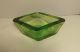 Heavy Mid Century Art Glass Bowl Green Thick Glass Mid-Century Modernism photo 2