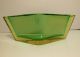 Heavy Mid Century Art Glass Bowl Green Thick Glass Mid-Century Modernism photo 5
