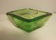 Heavy Mid Century Art Glass Bowl Green Thick Glass Mid-Century Modernism photo 6