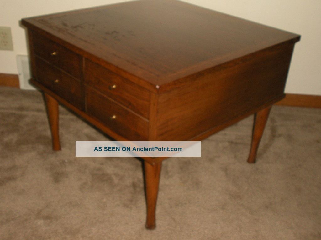 Danish Modern Walnut End Table By American Of Martinsville One Drawer Mid-Century Modernism photo