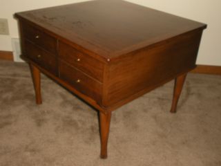 Danish Modern Walnut End Table By American Of Martinsville One Drawer photo