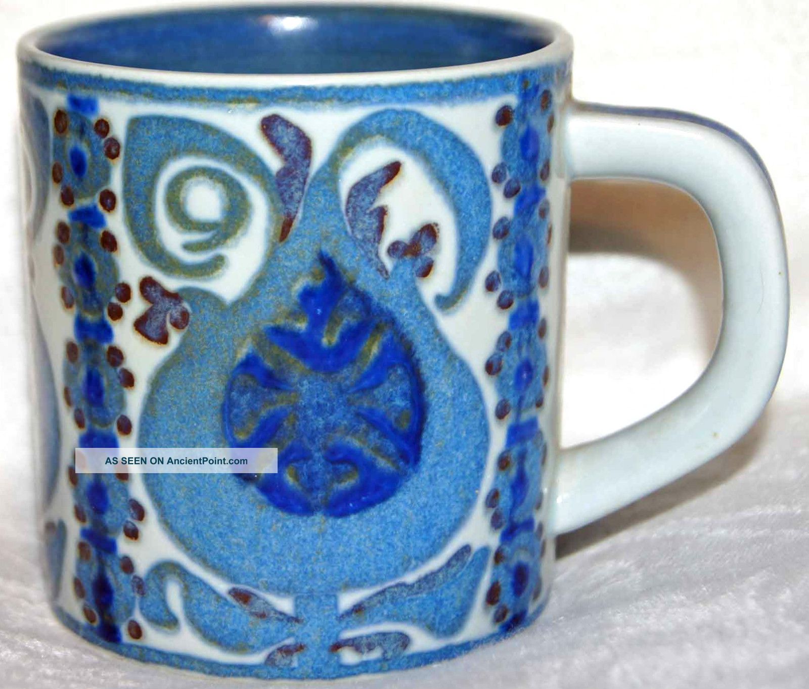 Vtg Mid Century Royal Copenhagen Denmark Fajance 1969 Annual Porcelain Mug Mint Mid-Century Modernism photo