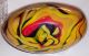 Mid Century Art Glass Flask Vase Cased Marbled Strata Blown Artist Signed Huge Mid-Century Modernism photo 3