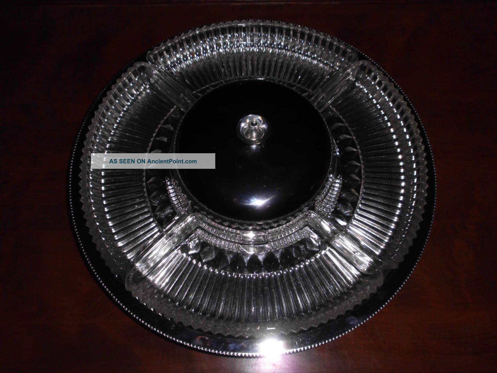 Vtg Mid Century Glass Stainless Serving Platter Made By Goodyear Tire Mid-Century Modernism photo