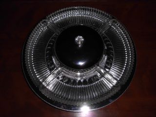 Vtg Mid Century Glass Stainless Serving Platter Made By Goodyear Tire photo